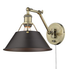 Golden 3306-A1W AB-RBZ - Yep by Golden Lighting Orwell 1-light Swing Arm Wall Lamp in Aged Brass and Rubbed Bronze shade